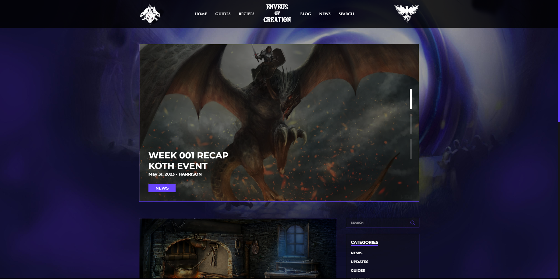 Enveus of creation website screenshot